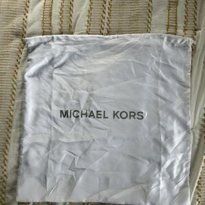 Michael Kors White Satin Medium Handbag Dust Bag Drawstring Approx 18.5" X 18.5"